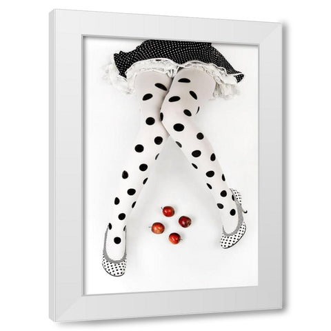 Dotted White Modern Wood Framed Art Print by Wasilewski, Adam