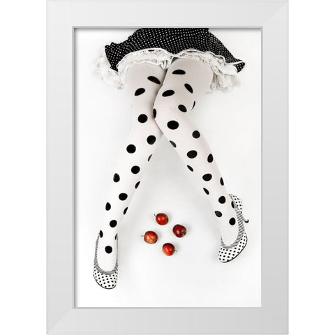 Dotted White Modern Wood Framed Art Print by Wasilewski, Adam