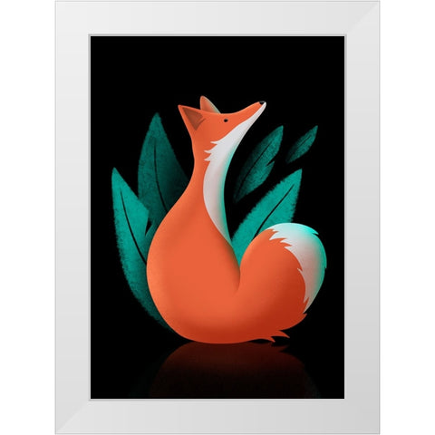 Foxy Trot White Modern Wood Framed Art Print by Roze, Fadil