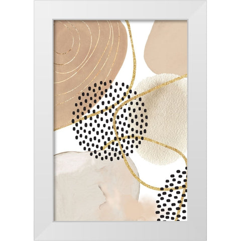 Jealous Beige-3 White Modern Wood Framed Art Print by Moss, Sally Ann