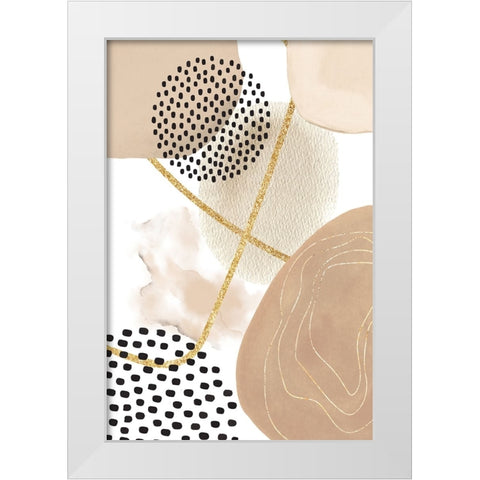 Jealous Beige-1 White Modern Wood Framed Art Print by Moss, Sally Ann