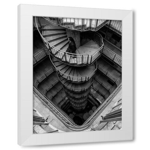 Vertigo White Modern Wood Framed Art Print by Yilmazmaden, Alphan