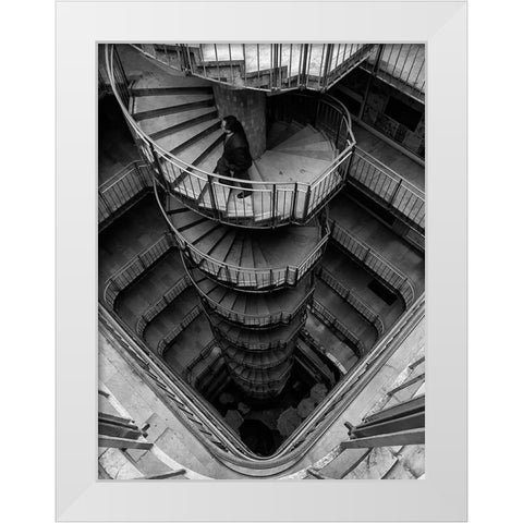 Vertigo White Modern Wood Framed Art Print by Yilmazmaden, Alphan