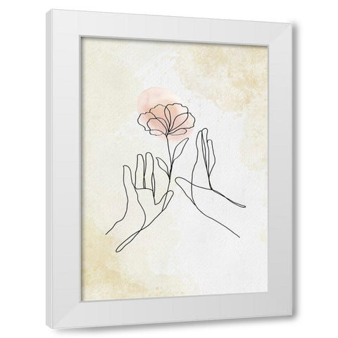 Lyonii White Modern Wood Framed Art Print by Roze, Fadil