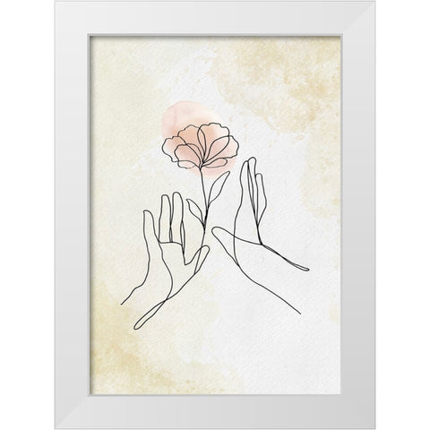 Lyonii White Modern Wood Framed Art Print by Roze, Fadil