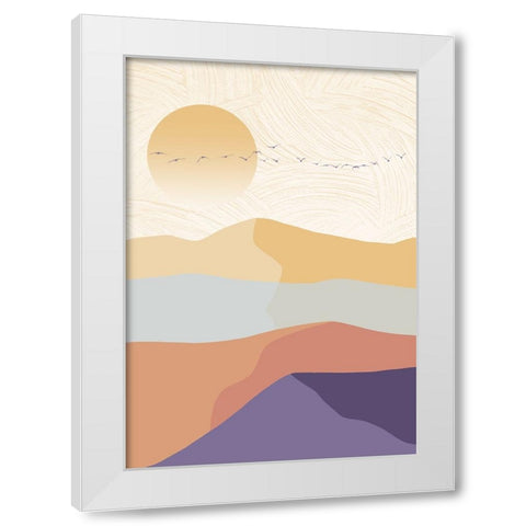 Elements of flying White Modern Wood Framed Art Print by Roze, Fadil
