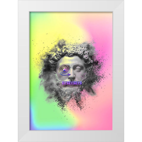 Felios White Modern Wood Framed Art Print by Roze, Fadil