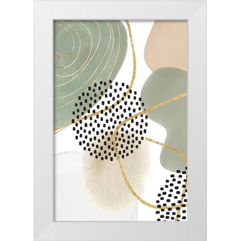 Calm green 1 White Modern Wood Framed Art Print by Ann Moss, Sally