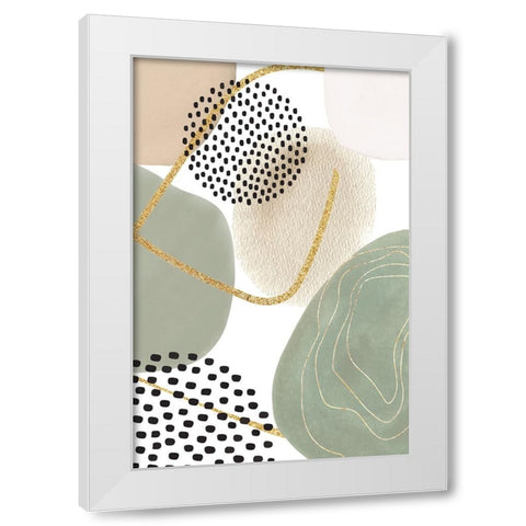 Calm green- 2 White Modern Wood Framed Art Print by Ann Moss, Sally