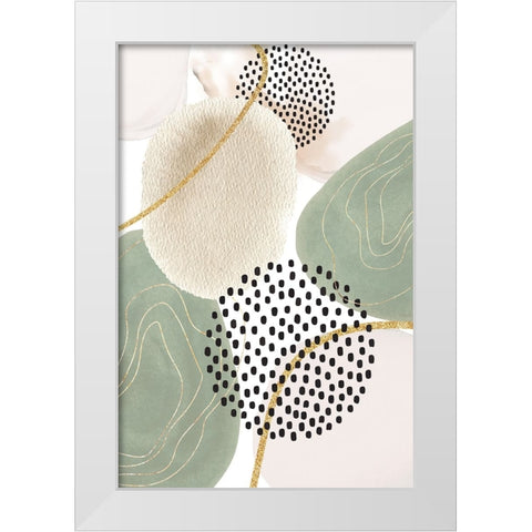 Calm green- 3 White Modern Wood Framed Art Print by Ann Moss, Sally