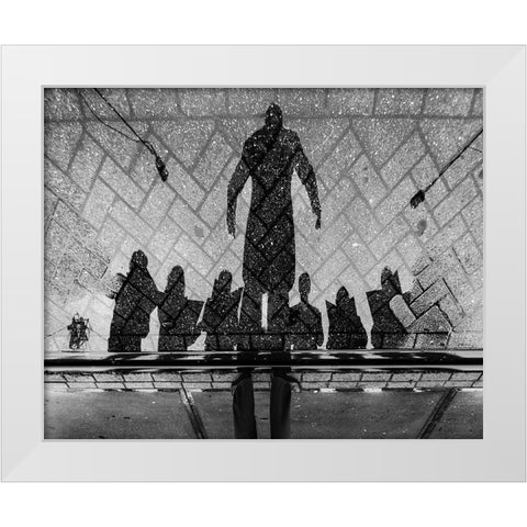The Power Of The Song White Modern Wood Framed Art Print by Stefan, Jacek