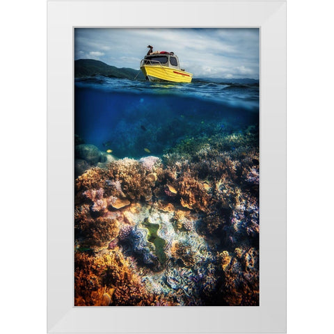 Treasure Hunters White Modern Wood Framed Art Print by Stranak, Pavol