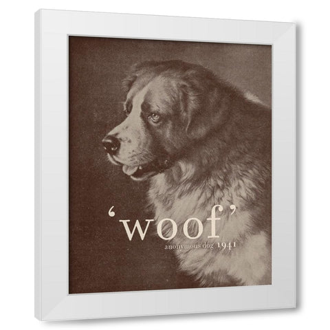 Famous Quote Dog White Modern Wood Framed Art Print by Bodart, Florent