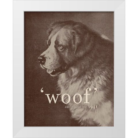 Famous Quote Dog White Modern Wood Framed Art Print by Bodart, Florent