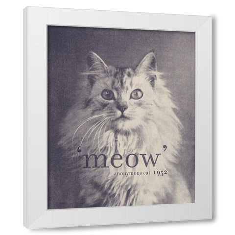 Famous Quote Cat White Modern Wood Framed Art Print by Bodart, Florent