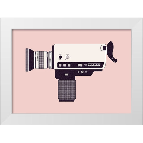 Super 8 Camera White Modern Wood Framed Art Print by Bodart, Florent