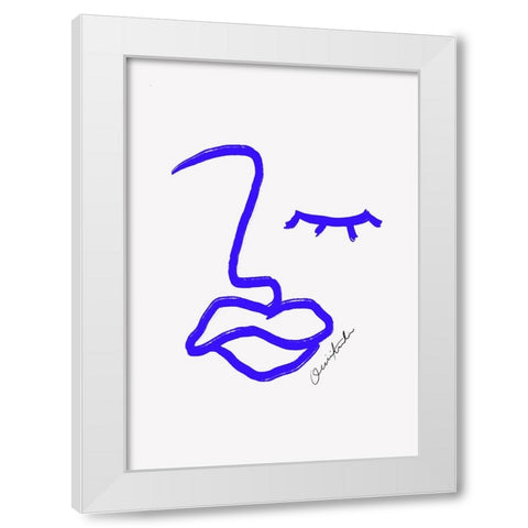 Abstract Face White Modern Wood Framed Art Print by Fritsch, Athene