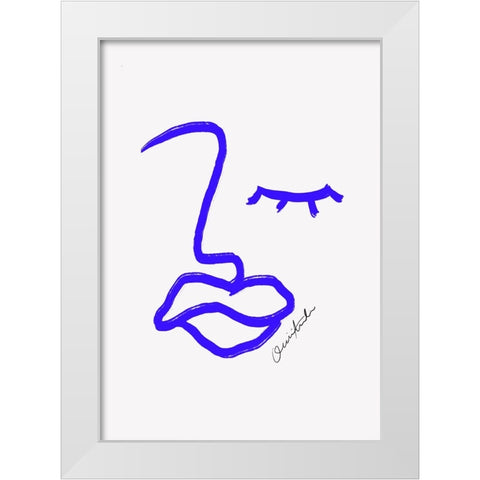 Abstract Face White Modern Wood Framed Art Print by Fritsch, Athene