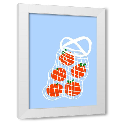 Oranges White Modern Wood Framed Art Print by Fritsch, Athene