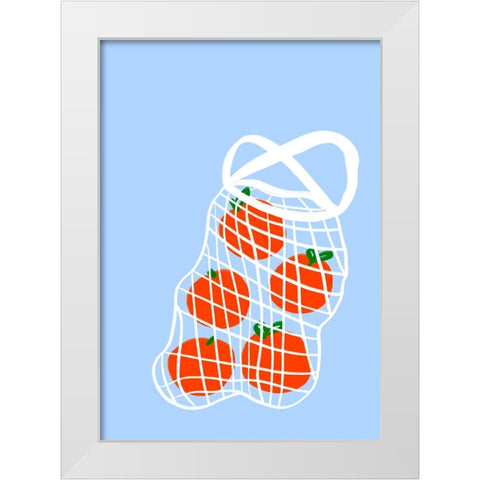 Oranges White Modern Wood Framed Art Print by Fritsch, Athene