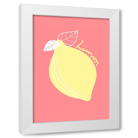 Limon White Modern Wood Framed Art Print by Fritsch, Athene