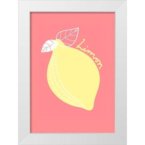 Limon White Modern Wood Framed Art Print by Fritsch, Athene