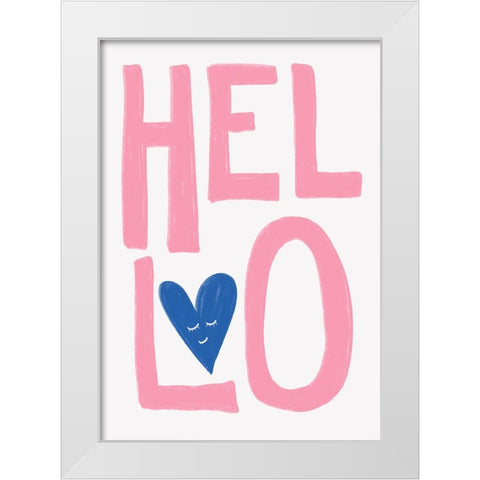Hello White Modern Wood Framed Art Print by Fritsch, Athene