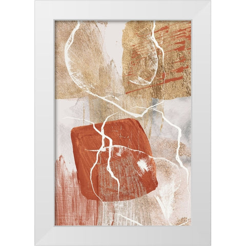 Golden globe 1 White Modern Wood Framed Art Print by Ann Moss, Sally