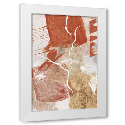 Golden globe 3 White Modern Wood Framed Art Print by Ann Moss, Sally