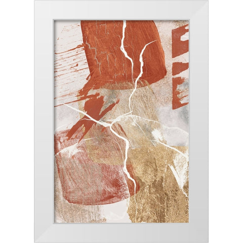 Golden globe 3 White Modern Wood Framed Art Print by Ann Moss, Sally