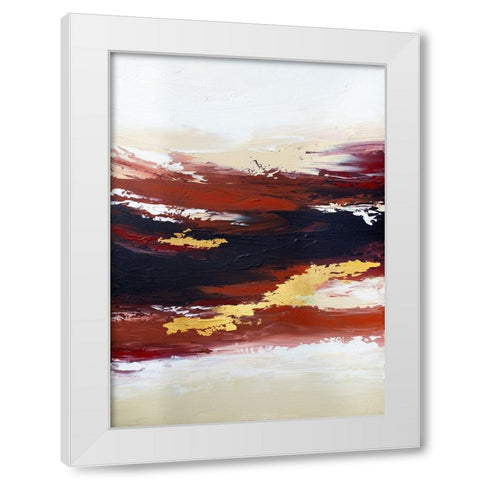 Abstract Sunset 3 White Modern Wood Framed Art Print by Storms, Alyson