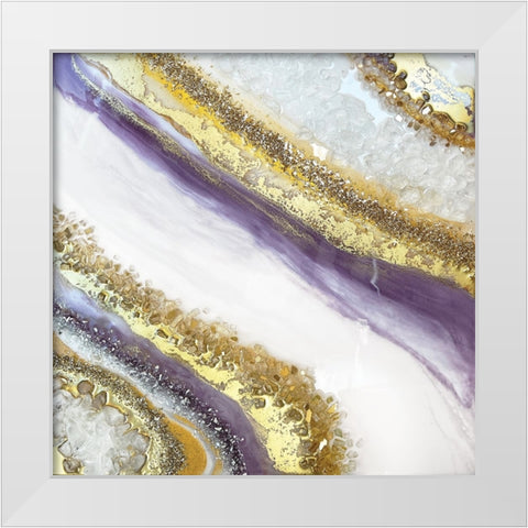 Aubergine Agate White Modern Wood Framed Art Print by Storms, Alyson