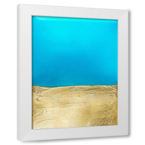 Azure Gold White Modern Wood Framed Art Print by Storms, Alyson