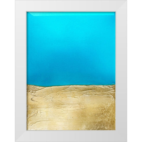 Azure Gold White Modern Wood Framed Art Print by Storms, Alyson