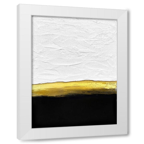 Black and White Golden Night White Modern Wood Framed Art Print by Storms, Alyson