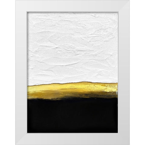 Black and White Golden Night White Modern Wood Framed Art Print by Storms, Alyson