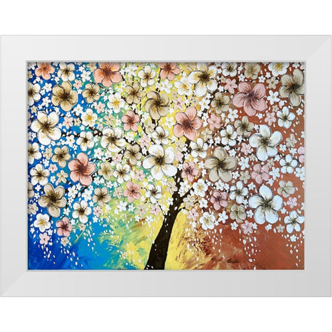 Cherry Blossoms White Modern Wood Framed Art Print by Storms, Alyson