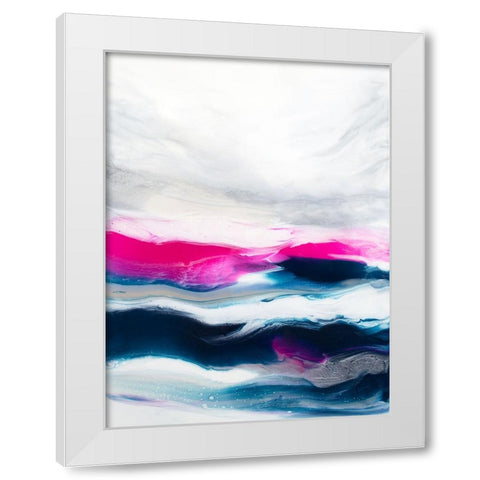 Fuschia Wave Part1 White Modern Wood Framed Art Print by Storms, Alyson