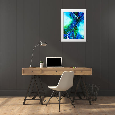 Green Blue White Modern Wood Framed Art Print by Storms, Alyson