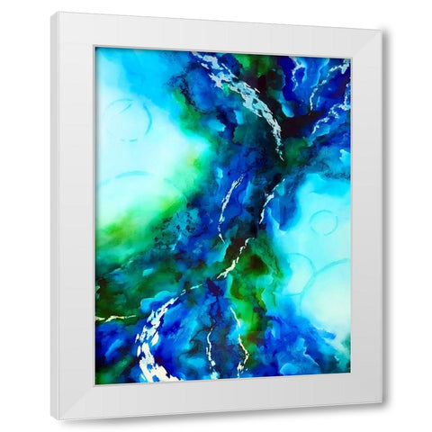 Green Blue White Modern Wood Framed Art Print by Storms, Alyson