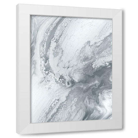Marble Grey White Modern Wood Framed Art Print by Storms, Alyson