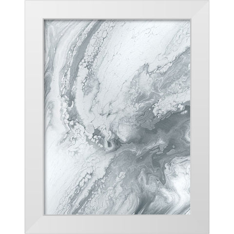 Marble Grey White Modern Wood Framed Art Print by Storms, Alyson
