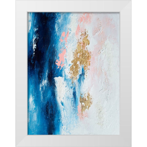 Moonstone White Modern Wood Framed Art Print by Storms, Alyson