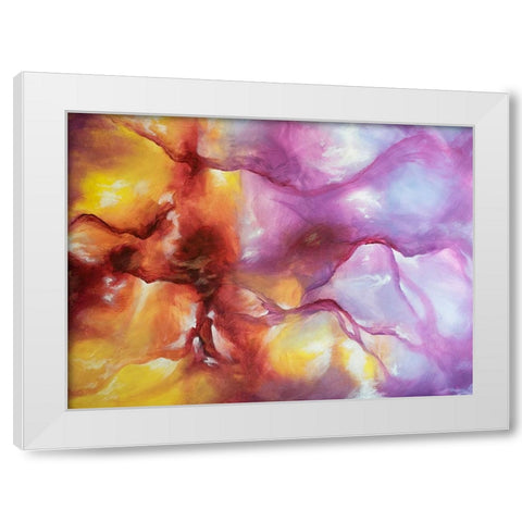 Nebula Waves White Modern Wood Framed Art Print by Storms, Alyson