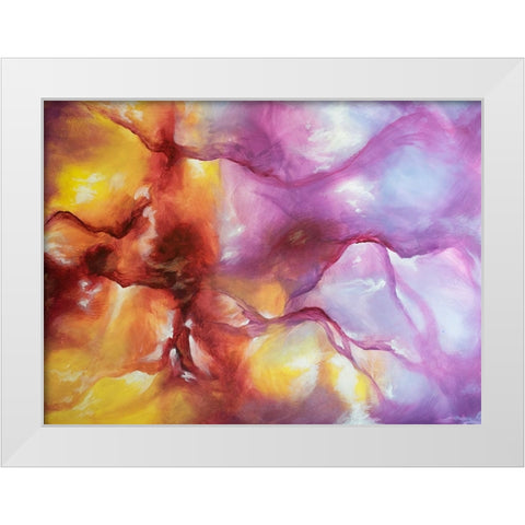 Nebula Waves White Modern Wood Framed Art Print by Storms, Alyson