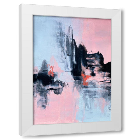 Pink and Grey Abstract 1 White Modern Wood Framed Art Print by Storms, Alyson