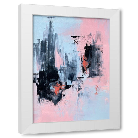 Pink and Grey Abstract 3 White Modern Wood Framed Art Print by Storms, Alyson