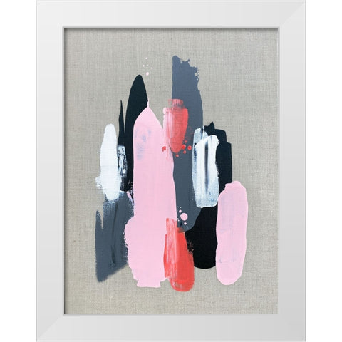 Pink Black and Grey 1 White Modern Wood Framed Art Print by Storms, Alyson