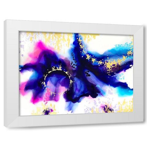 Purple Ink Blot White Modern Wood Framed Art Print by Storms, Alyson