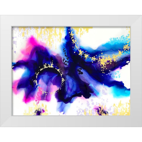 Purple Ink Blot White Modern Wood Framed Art Print by Storms, Alyson